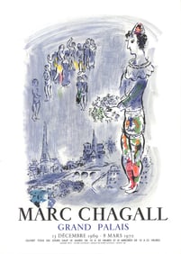 Marc Chagall - The Magician Of Paris - 1970 Print - Modernism, Vintage