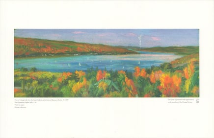 Elsie Dinsmore Popkin - View of Cayuga Lake from the Asian Galleries at the Johnson Museum - Poster,