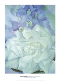 Georgia O'Keeffe - White Rose with Larkspur No.2 - 2002 Poster - Modernism, Vintage