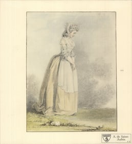 Augustin De Saint - A Young Lady - 1930 Print - Romanticism, Vintage