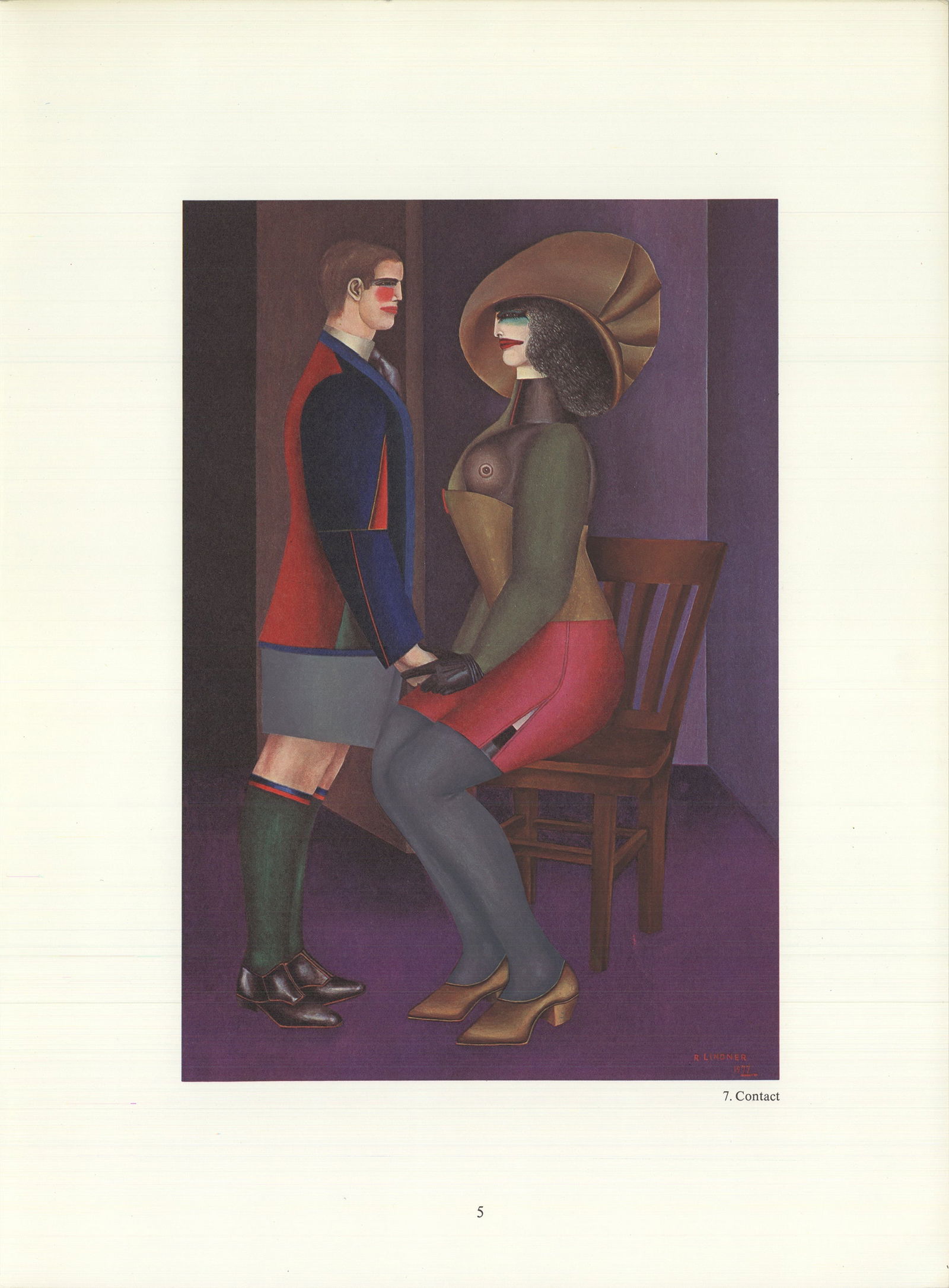 Richard Lindner - Contact - 1977 Poster - Pop Art, Vintage: "Contact" by Richard Lindner, 1977 Unsigned Offset Lithograph. Paper size is 15 x 11 inches, with an image size of 10.25 x 7 inches. The Offset Lithograph is from an unknown edition size. and is not f