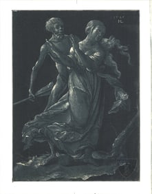 Hans Leu - Death and the Maiden - 1930 Print - Renaissance, Vintage