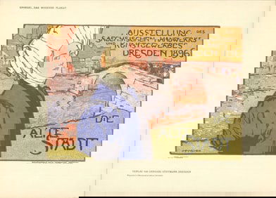 Anton Otto Fischer - Dresden, Die Alte Stadt - 1897 Print - Vintage, Vintage