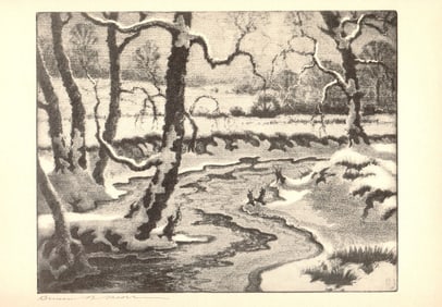 Benson B Moore - Frozen Streams - 1936 Poster - Realism, Vintage