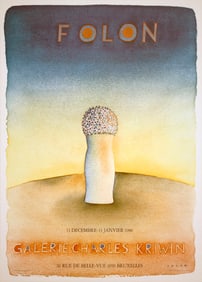 Jean-Michel Folon - Galerie Charles Kriwin - 1979 Poster - Surrealism, Vintage