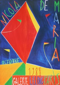 Nicola de Maria - Galerie Lelong - 1988 Poster - Abstract, Vintage