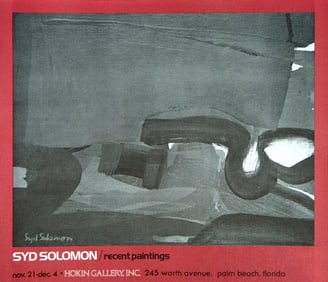 Syd Solomon - Hokin Gallery - 1972 Poster - Abstract Expressionist, Vintage