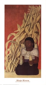 Diego Rivera - Indigenous Woman with Corn Stalks - 1999 Poster - Modernism, Vintage