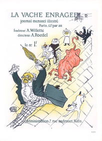 Henri de Toulouse-Lautrec - La Vache Enragee - 1966 Print - Art Nouveau, Vintage