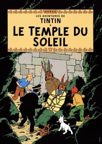 Herge - Les Aventures de Tintin: Le Temple du Soleil - Poster - Contemporary, Vintage