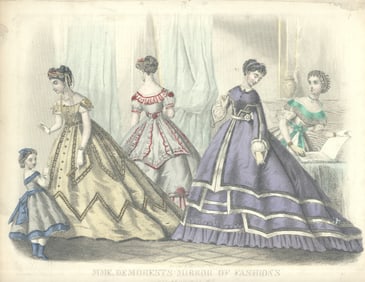 Artist Unknown - Mme. Demorests Mirror of Fashions - 1895 Print - Vintage, Vintage