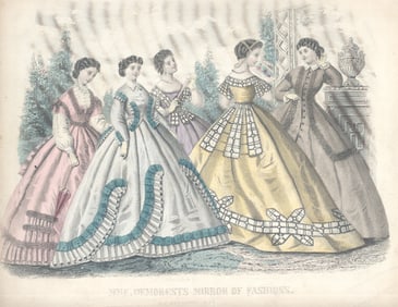 Artist Unknown - MME. Demorests Mirror of Fashions - 1895 Print - Vintage, Vintage