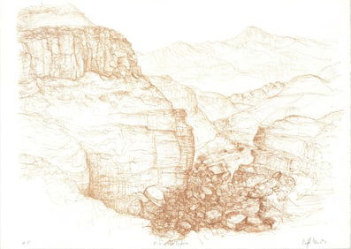 Raffi Kaiser - Mountain Pass - 1982 Print - SIGNED - Contemporary, Vintage