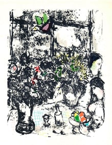 Marc Chagall - Nature Morte Au Bouquet - 1963 Print - Modernism, Vintage
