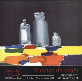 Nicolas De Stael - Nature Morte Aux Bocaux - 1991 Poster - Abstract Expressionist, Vintage