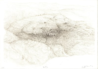 Raffi Kaiser - On the Edge of Mordor - 1982 Print - SIGNED - Contemporary, Vintage