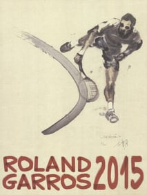Du Zhenjun - Roland Garros French Open - 2015 Poster - SIGNED - Contemporary, Vintage