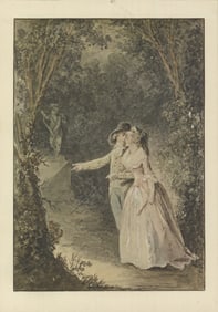 Nicolas Lavreince - The Promenade - 1930 Print - Romanticism, Vintage