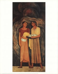 Diego Rivera - Women with Flowers and Vegetables - Poster - Contemporary, Vintage