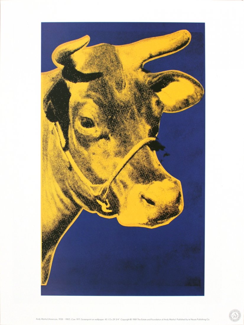 1985 Warhol Cow Yellow on Purple Poster (1 of 1)