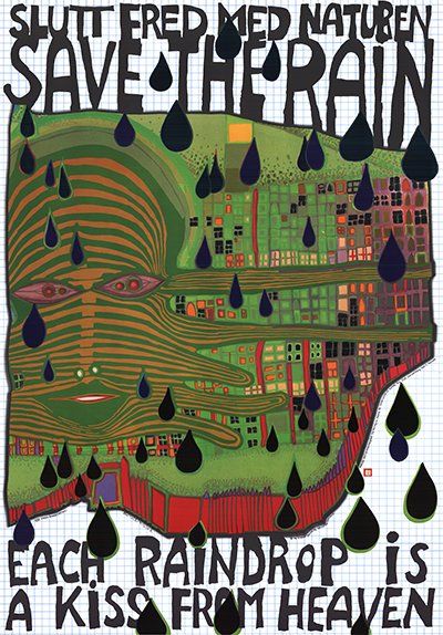 Hundertwasser Save the Rain Serigraph (1 of 1)