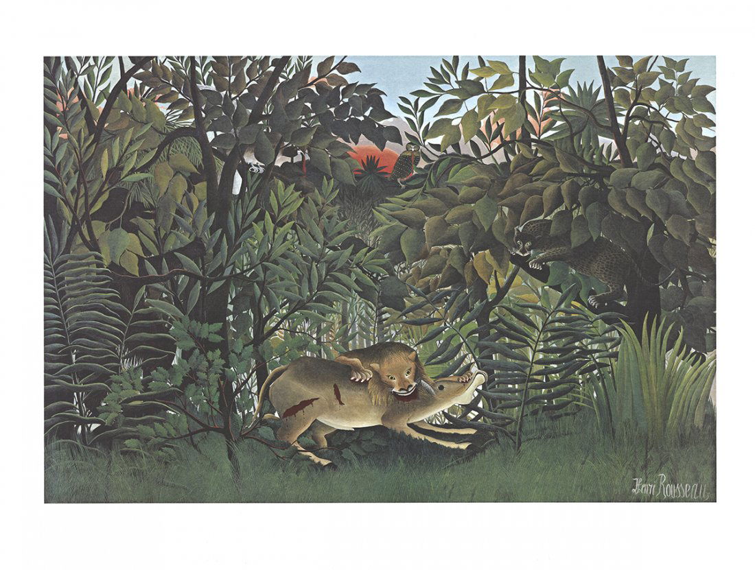Henri Rousseau-Hungry Lion, Falls on the Antelope (1 of 1)