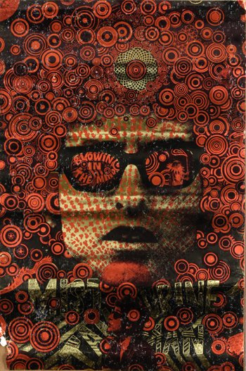 Martin Sharp Bob Dylan poster: Bob Dylan - Blowin' In The Mind/Mr Tambourine Man Martin Sharp poster, 1967