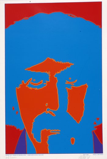 Frank Zappa Ltd Ed Martin Sharp portrait poster: Frank Zappa, ltd Ed. Martin Sharp portrait poster signed and numbered