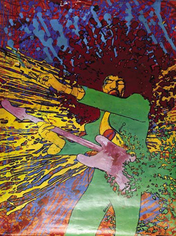 36 - Martin Sharp - Explosion Hendrix poster: *'Explosion' poster, Martin Sharp Numbered MS16. Published by Big O Posters , England and designed by Martin Sharp. Measures approx. 27 x37 inch ( 68 x 94 cm) Upon bidding it will be deemed tha