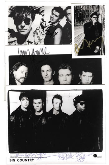 1002 - Autographs: Big Country, Bryan Ferry,: Signed publicity photographs to include Big Country, Bryan Ferry, Del Amitri, Carter USM and others, mostly 1980s/early 1990s A collection of signed black and white promotional photographs to include