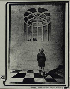 7 - Michael McInnerney Oz magazine design- NO RES: Oz magazine cover artwork by Michael McInnerney, circa 1969, possibly a working design for issue 20 (never used) Underground Graphics. Titled The First In A Series of Edwardian Dialogues. SOLD