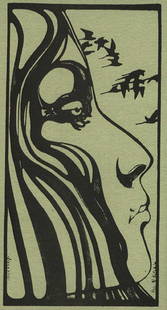 8 - Michael McInnerney Oz magazine design - NO RES: Oz magazine cover artwork design 'Gandalf's Garden', Issue number 3 by Paul Kitchen, 1969 Underground graphics silkscreen. SOLD WITH NO RESERVE. Measures approx. 8 x 10 inch. Upon bidding it