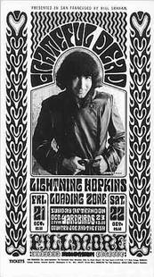 10 - Grateful Dead Wes Wilson poster, 1966: Grateful Dead BGP poster, Wes Wilson designed An original promo poster for the Grateful Dead at the Fillmore 1966, designed by Wes Wilson and utilising a photograph by Herb Greene. BGP 32.