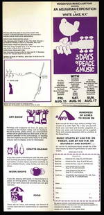 21 - Original Woodstock flyer ticket order: Original Woodstock flyer with ticket order form, 1969 Upon bidding it will be deemed that you have read and fully understood Cooper Owen's Terms and Conditions and Summary of Charges. These can