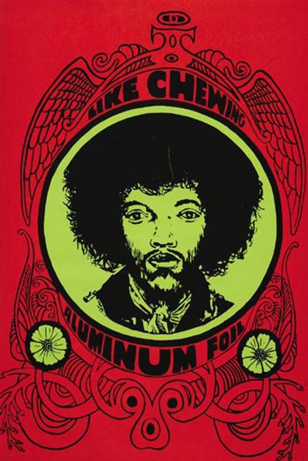 169 - Jimi Hendrix foil blacklight poster