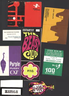 Sixties Club Membership cards: A collection of club membership cards and flyers from the late 1960s / early 1970s To include a selection of cards and flyers for renowned venues such as Whisky A Go Go, The Scotch of St. James,