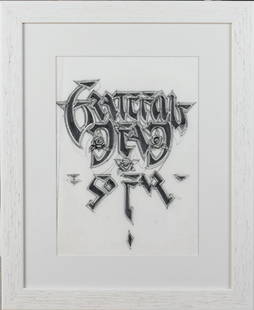 Grateful Dead logo artwork, Rick Griffin.: Grateful Dead: So Far Artwork Rick Griffin Work shows Grateful Dead - So Far lettering with rose motif and was designed to celebrate the Grateful Dead's anniversary and tour "20 Years So Far."