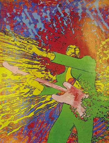 Hendrix Explosion Martin Sharp poster: Jimi Hendrix 'Explosion' poster, Martin Sharp Numbered MS16.