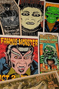 Bauhaus, Slayer & The Melvins concert posters: Selection of 1990s limited edition concert poster by ArtRock including Bauhaus, Slayer and The Melvins with artwork by Alan Forbes, two Bauhaus posters, one by Alan Forbes individually numbered