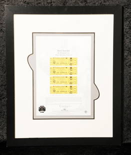 Led Zeppelin: four unused ticket display, Chicago, 1980: Led Zeppelin: four unused ticket display, Chicago, 1980 a set of four unused tickets for concerts that were cancelled due to John Bonham's sudden death, mounted and framed, limited edition numbered