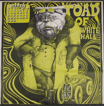 Oz magazine poster titled Toad of Whitehall: Oz magazine poster titled Toad of Whitehall, by Martin Sharp Rare double