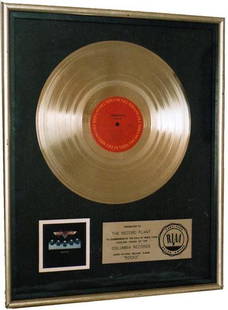 Aerosmith presentation disc: Aerosmith presentation sales award A R.I.A.A. certified Platinum sales award Presented to The Record Plant to commemorate the sale of more than 1,500,000 copies of the Columbia Records album and