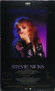 Fleetwood Mac Stevie Nicks signed poster: *Stevie Nicks signed matted poster, 1982 An eye-catching HBO poster for Stevie Nicks In Concert Telecast release signed in gold pen Hello Betty! Without you there would be no show on - "without