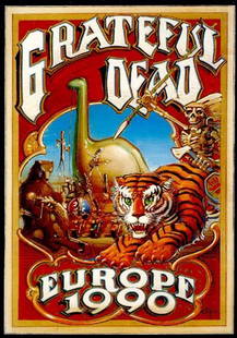 Grateful Dead 'Europe '90' concert programme: Grateful Dead 'Europe '90' concert programme tourbook Official Grateful Dead Merchandising (Licensed item) comprising 25 pages of full colour images. Please note buyer pays for shipment from the