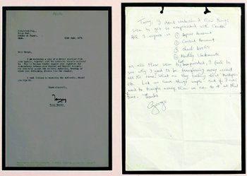 George Harrison handwritten note: *George Harrison handwritten letter, 1971 A letter handwritten by George