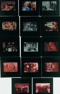 Beatles/Hendrix/Stones photographic slides: A collection of 14 Press agency photographic slides,The Beatles, Hendrix, Stones, Dylan to include seven colour images of The Beatles, two of Jimi Hendrix, one of the Stones and once of Rolling