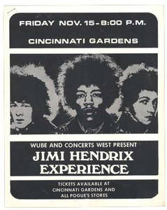 1071: Jimi Hendrix Cincinnati Gardens handbill 1969