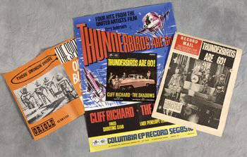 Thunderbirds Are Go!/Cliff Richard poster etc: Thunderbirds Are Go! / Cliff Richard & The Shadows promo poster, Record Mail and the Spotnicks poster (3) A promo poster advertising the release of the Mono album Thunderbirds Are Go! featuring