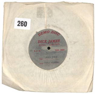 Nina Simone Dick James acetate: Nina Simone one sided 7 inch Dick James acetate of 'July Tree', circa 1965 A one-sided 7 inch 45 rpm Dick James Demo Disc acetate with typed details reading Title July Tree, Artist Nina Simone.
