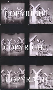 The Kinks - photographs with copyright: The Kinks - Thirty-nine black and white images by Graham Spencer, sold with full copyright Original black and white negatives plus four contact sheets (later printings) featuring The Kinks over